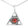 Explosiones Europeas y Americanas Ojos de Triángulo de Gemas Personalizados Colgante Hip-Hop Acero de Titanio Colgante de Moda para Hombre en stock Collar