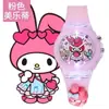 Relógio luminoso das crianças encaixotado Sanrio geléia relógio Kulomi menina coração dos desenhos animados luminoso relógio de quartzo presente