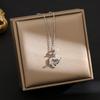 Colar de aço titânio feminino micro cravejado zircônia estrela Lua universo amor luz luxo alto senso design nicho corrente clavícula joia