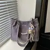 Bolsa Feminina Moda Transfronteiriça, Novo Estilo Primavera e Verão, Versátil para o Dia a Dia, Corrente de Pérola Texturizada, Grande Capacidade, Bolsa Tote de Ombro Casual