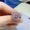 Explosões Ao Vivo Transfronteiriças Galvanoplastia Bicolor pt950 Cor de Simulação Pó de Zircônia Diamante Quilate Diamante Colorido Anel de Casamento Feminino