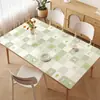 Toalha de mesa de PVC fresca e simples, à prova d'água e de óleo, fácil de limpar, toalha de mesa xadrez, luxo leve com um toque de alta qualidade, protetor de superfície de mesa de centro