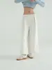 Calça Curta Lulu de Algodão Tushu! Calça larga de bainha enrolada, versátil, estilo retrô, para mulheres, 26 outono, cintura alta, modeladora, casual