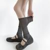 Calcetines Cubrepiés de Seda de Hielo Estilo Coreano Estilo Ballet para Mujer Aguja Fina Patrón Vertical Adelgazantes Estilo Ins Cubrepiernas Delgado Calcetines Apilados Miu