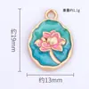 Ventas Directas de Fábrica Transfronterizas de Colgantes Individuales de Loto Creativos Personalizados, Accesorios DIY, Joyería de Aleación con Goteo de Aceite, Colores Mixtos, Lote Mixto
