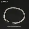 Pulsera de Tenis Niche de Acero Inoxidable Joyería para Hombres, Lujo Ligero Niche Completa de Diamante Circonita Pulsera Apilable Acero de Titanio