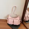Bolso de axila de nicho coreano para mujer 2024 Nuevo Vintage Simple de alta gama Bolso cruzado Dulce Fresco Bolso de motociclista