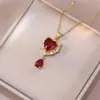 Collar para Mujer, Nuevo Colgante de Amor Transfronterizo de Moda, Diseño Nicho, Collar de Cadena para Clavícula Simple y Versátil