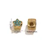 Acessórios de Joias de Aço Inoxidável com Contas Pingente de Flor com Diamante Banhado a 18K Acessórios de Contas Espaçadoras Joias para Pulseira DIY