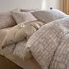 Nueva Colección Primavera/Verano 2026: Juego de Cama de Cuatro Piezas Jacquard Teñido en Hilo Grado A 100% Algodón Transpirable y Suave con la Piel Gasa de Doble Capa Algodón Lavado