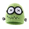 Gorro de Lana Tejido Divertido para Mujer en Otoño e Invierno Cálido Robot de Dibujos Animados Cálido y Resistente al Frío Forro Polar Protección para Orejas Gorro para el Frío
