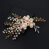 Accesorios para el Cabello de Boda Nupcial Aleación Hecho a Mano Perla Diamante Pasador para el Cabello Tocado Pasador para el Cabello Tocado Tocado de Perla