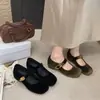 Zapatos Mary Jane para mujer de gamuza estilo francés, zapatos sencillos poco profundos de punta cuadrada vintage para primavera/otoño 2026, zapatos planos de piel suave