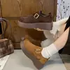 Zapatos Birkenstock de suela gruesa para mujer, nueva colección de otoño 2026, con parte superior de piel, diseño retro, cómodos para usar todo el día y estilo casual de plataforma.