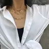 Joyería Transfronteriza Europea y Americana, Retro Elegante, Collar Versátil Sexy de Múltiples Elementos, Collar Geométrico Multicapa de Cadena Simple para Mujer