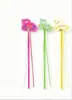 Juguete Interactivo de Caña para Gatos, Lindo Palo con Peluche de Oso y Cascabel y Borla, Caña de Juego de Colores para Gatos de Interior y Gatitos