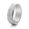 Suministro transfronterizo de nuevo anillo giratorio de press de arena de diamante de flores personalizado acero de titanio joyería dorada estilo frío para hombre