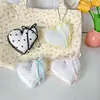 Pingente de Coração de Tecido Preenchido com Algodão Estilo Coreano Fresco e Simples com Acabamento de Renda, Corrente de Celular Delicada, Chaveiro e Pingente para Bolsa