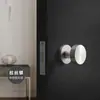 Fechadura de Porta Invisível Minimalista Quarto Maçaneta de Porta Oculta Alça Redonda Branca Oculta Parede de Fundo Interior de Quarto Única
