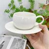 Taza de café y platillo en forma de huevo, taza de café fina de alta calidad, cerámica vintage, vajilla para té de la tarde, nicho de alta calidad