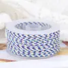 Hilo de algodón de colores, hilo de algodón tejido de poliéster multicolor, hilo especial para joyería hecha a mano y trabajos con cuentas, carretes pequeños de poliéster, suministro en lote mixto