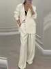 Ropa de mujer nueva para otoño e invierno 2026, transfronteriza europea y americana, Amazon, elegante chaqueta de manga larga, traje casual de pantalones de pierna ancha