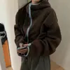 Chamarra con capucha de forro polar de alta calidad de doble cara para mujer de Dongdaemun, Corea