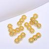 Pulseira de Contas Espaçadoras Tori de Três Fileiras Preenchida com Ouro 18K que Preserva a Cor Acessórios Espaçadores Pulseira DIY Colar Acessórios com Contas Atacado