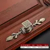 Maçanetas de Cobre Estilo Antigo para Armários Clássicos Chineses Retrô, Gavetas, Sapateiras, Portas de Guarda-Roupa, Móveis, com Desenhos Vermelhos e Tradicionais