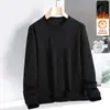 Nueva Camiseta de Manga Larga con Cuello Redondo Otoño/Invierno 2025, Sudadera Versátil de Moda con Forro Polar, Camiseta Básica Unisex