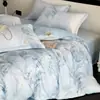 Juego de Ropa de Cama de Algodón 100% de Alta Gama Impreso Digitalmente de Cuatro Piezas con Funda de Edredón Individual de Algodón Puro para Dormitorio de Estudiante Juego de Tres Piezas
