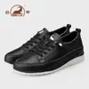 Sapatos Genuínos Ram Femininos Couro Genuíno Tênis Esportivo Simples Preto Cadarço Leve Solado Macio Sapatos Casuais Masculinos Antiderrapante Resistente ao Desgaste