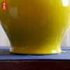 Jarrón general de cerámica Jingdezhen de color amarillo limón, decoración clásica para el hogar, con esmaltado de un solo color, adornos suaves.
