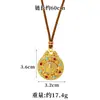 Collar Vintage Estilo Étnico Amarillo Goteo de Aceite Dios de la Riqueza, Colgante Brújula de Ocho Tesoros Método Antiguo Oro de Arena Vietnamita, Joyería Duradera que No se Desvanece
