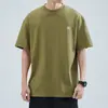 Camiseta de Manga Corta de Peso Pesado Hansca para Hombre Verano 2025 Nuevo Negro Cuello Redondo Suelto Casual Algodón Top Bordado