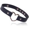Collar de cuero de 1.8 cm transfronterizo Harajuku Láser Monocromático Cuero PU Corazón de Durazno Collar Correa de Cuello Femenino Collar
