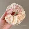 Suave con el cabello, elegante y con estilo, scrunchie, pasador de malla floral pequeño estilo coreano, accesorio para el cabello plisado de estilo de hada