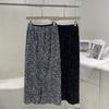 Falda de Lentejuelas Moderna 197 Cintura Alta para Mujer Otoño Nuevo de Gama Alta Abertura Trasera Falda Recta 61122