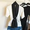 Lenço de Seda Fino Longo Estreito Cor Sólida Tendência Estilo Coreano para Mulheres, Lenço de Seda Fashion e Versátil, Lenço Decorativo para Pescoço, Lenço