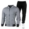 Suéter de Nueva Llegada Suéter con Cuello de Cremallera Chaqueta de Suéter para Hombre Conjunto de Cárdigan a Cuadros y Color Sólido