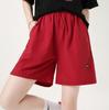 Shorts Esportivos para Mulheres, Calça Reta Casual Solta de Cintura Alta, Calça de Trabalho Americana Doce e Picante de Cintura Alta, Perna Larga, Calça de Cinco Quartos