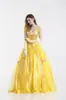 Vestido de noche de la princesa Bella de La Bella y la Bestia para adultos, disfraz de Halloween cosplay para mujeres europeas y americanas