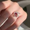 Anillo de Dedo Índice Abierto con Gema de Amor de Zirconia Incrustada con Diamantes con Sentido del Diseño de Nicho para Mujer Anillo Retro Personalizado de Alta Gama ins