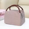Tela Oxford Impermeable Película de Aluminio Bolsa de Picnic Estilo Japonés Rayas Bolsa para Lonchera Estudiante Taiwanés Almuerzo Ligero Plegable
