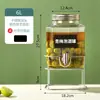 Botella de vidrio espesado de grado alimenticio para infundir licores, adecuada para bebidas de frutas y té de frutas, recipiente sellado de alta gama para uso doméstico con grifo