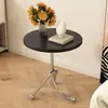 Mesa Lateral Redonda Pequeña Sencilla, Mesa de Café Pequeña Estilo Ins Vintage, Mesa de Esquina para Sofá de Madera Maciza para Sala de Estar, Mesita de Noche Creativa Nórdica