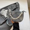 Bolsa Transversal de Pérolas Casual de Luxo para Mulheres 2026 Nova Bolsa de Ombro de Verão Fashion Versátil Bolsa de Mão Bolsa de Axila