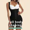 Corsé Moldeador de Cintura Europeo y Americano Tallas Grandes Postparto Con Tirantes Botones a Presión en la Entrepierna Cremallera Control de Abdomen Ajustado Body Moldeador