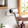 Soporte de secador de pelo para esquina - Montaje en pared sin taladro - Estante organizador para baño