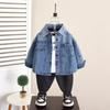 6259 meninos 'camisa jeans casaco 2024 outono novo estilo ocidental bebê outono manga longa crianças primavera e outono casaco